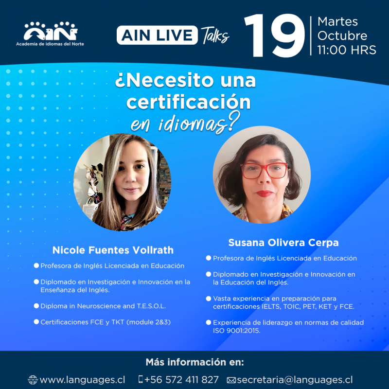Nuevo conversatorio online "AIN Live Talks"